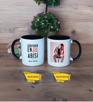 Abiye Hediye Kupa Bardak Siyah Fotoğraflı Abiye Doğum Günü Hediyesi
