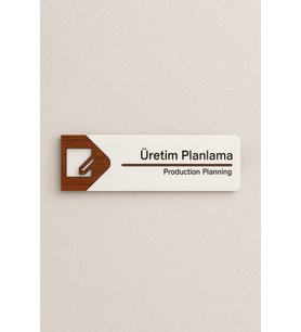 Lucena Üretim Planlama Ofis Oda Kapı İsimliği Yönlendirme Tabelası Levhası Kişiselleştirilebilir