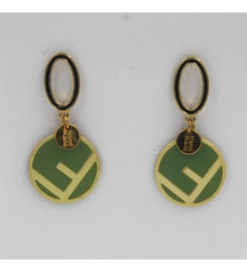 Küpe Kadın Gold Vip Vintage Tasarım Küpe (Yeşil)