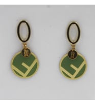 Küpe Kadın Gold Vip Vintage Tasarım Küpe (Yeşil)