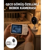 Gece Görüşlü Kablosuz Bebek Monitörü Ağlama Ve Hareket Algılama Yeni Nesil