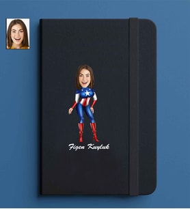 Kişiye Özel Kadın Model 13x21 Siyah Defter-9
