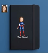 Kişiye Özel Kadın Model 13x21 Siyah Defter-9