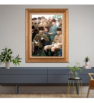 Altın Varaklı Çerçeveli Paspartulu Atatürk Tablo z4632 (Gold)