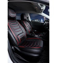 Nissan Juke Uyumlu Lüx Deri Oto Koltuk Kılıfı Ön Arka Set Sport Serisi Siyah Kırmızı