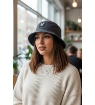 Unisex Yama Detaylı Pamuklu Bucket (Balıkçı) Şapka Koleksiyonu 8980 (Gri)
