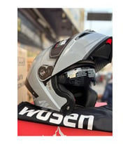 Wosen Motosiklet Kaskı  / Güneş Gözlüklü / Buff Hediye (Gri)