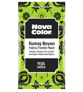 Nova Color Toz Kumaş Boyası Yeşil - 4 adet ve 1 adet sabitleyici