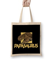 Funny Papasaurus Rex T Rex Father s Day Dinosaur Bez Çanta Uzun Saplı
