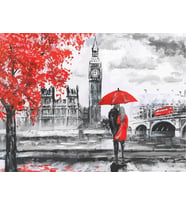 Londrada Aşk Sayılarla Boyama Seti 40x50 cm (Tuvale Gerili)