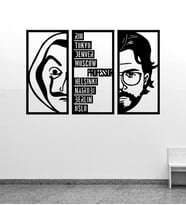 3 Parçalı La Casa De Papel Tablo (Siyah)