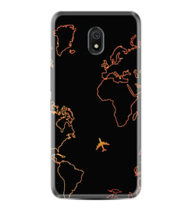 Xiaomi Redmi 8A 8 Pro 9C 9T 10C 11T Pro Kılıf Desenli Silikon Harita ve Uçak 1777