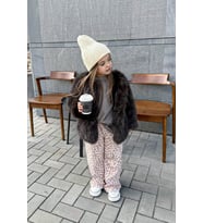 Kız Çocuk Yumuşak Kadife Dokulu Desenli Pijama Altı