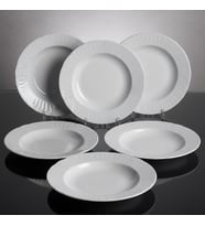 GÜRAL PORSELEN Sembol 6 Parça 22 cm Çukur Yemek Tabağı