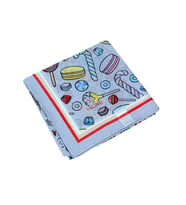 Valino Soft Pamuk Çocuk Desenli Eşarp 70x70 cm (Açık Mavi)
