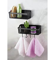 Yapışkanlı Plastik Banyo Rafı İkili Banyo Düzenleyici Duş Rafı Organizer Şampuanlık