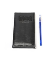Siyah İnce Deri Kaplı Kareli Defter