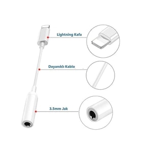 Apple Uyumlu iPhone Lightning Telefon Kulaklık Çevirici Aux Dönüştürücü Aparat
