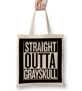 Straight Outta Hill Valley Back to The Future White Bez Çanta Uzun Saplı