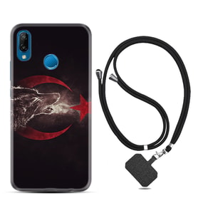 Huawei P20 Lite Mate 10 20 Lite Pro P40 Lite KılıfBoyun Askılı Silikon Kurt ve Ay Yıldız 1403