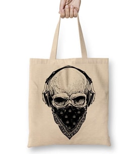 Skull Branca Feminina e Masculina Bez Çanta Uzun Saplı