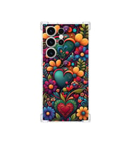 PrintiFy Samsung Galaxy S23 Ultra ile Uyumlu Düşlerin Dansı Serisi Çiçeklerin Dansı Tasarımlı Uv Baskılı Köşe Korumalı Antişok Kılıf