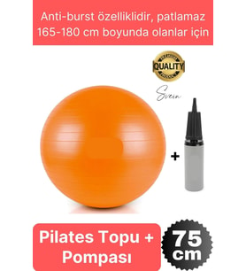 75 cm Yoga Pilates Topu ve Şişirme Pompası Hediye Denge Egzersiz Aerobik Jimnastik Reformer Spor Set
