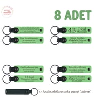 Babalar Gününde Verilecek Anlamlı Hediye 8'li Set, Üzerine İsim Yazılabilir Anahtarlık, Fıstık Yeşil (Fıstık Yeşili)
