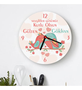 Kişiye Özel Tatlı Aşıklar Duvar Saati
