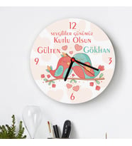 Kişiye Özel Tatlı Aşıklar Duvar Saati