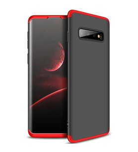Samsung Galaxy S10 Uyumlu GKK Kılıf 360 Derece Tam Koruma (Kırmızı-Siyah)