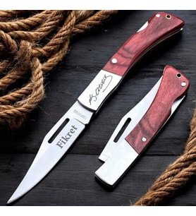 Kişiye Özel İsimli Columbia 003B-21 CM İmza Baskılı Columbia Orta Çakı (Çok Renkli)