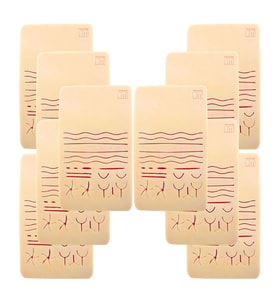 Edulaparoskopi 10 Adet Silikon Sütür Pedi Dikiş 19x9 Cm 7 Mm Eğitim Matı Simülasyon Amaçlı Dikiş Pedi