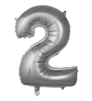 Gümüş 2 Rakam Folyo Balon 36 cm 1 Adet