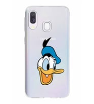 Samsung Galaxy A40  Kapak Donald Duck Tasarımlı Şeffaf Silikon Kılıf
