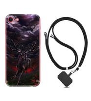 Apple iPhone 5 6 7 8 Plus Se XR Kılıf Boyun Askılı Silikon Dark Deer 1786