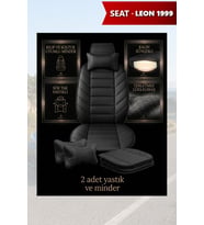 leon 1999 Koltuk ve Kılıf uyumlu Siyah Yastık Lüks Minder 2 Minder 2 Yastık