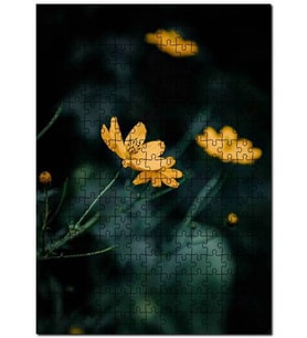 Cakapuzzle Sarı Çiçekler Yakın Çekim Flu Arkaplan Puzzle Yapboz MDF (Ahşap) (120 Parça)