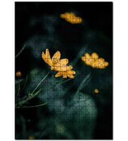 Cakapuzzle Sarı Çiçekler Yakın Çekim Flu Arkaplan Puzzle Yapboz MDF (Ahşap) (120 Parça)