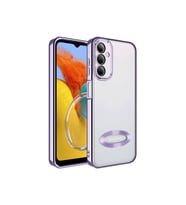 Samsung Galaxy M14 Uyumlu Kılıf Kamera Korumalı Logo Gösteren Zore Omega Kapak (Lila)