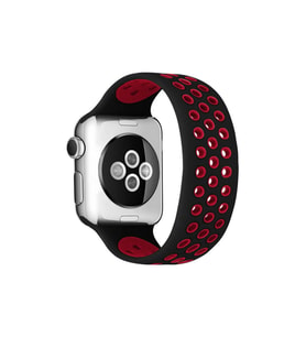 Watch 42Mm Ayarlı Delikli Kordon - Siyah-Kırmızı