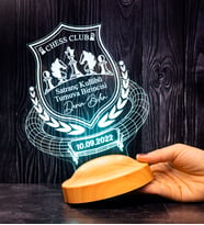 Satranç Led Lamba, Satranç Takımı Turnuva Birincisine Hediye, Satranç Temalı Hediyelik, İsme Özel 3D Led Masa Lambası