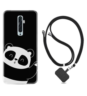 Oppo Reno 2Z 4 Lite 4 Pro 5 6 7 A31 Kılıf Boyun Askılı Silikon Bay Bay Panda 1784