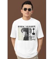 Eren Yeager Attack On Titan Baskılı Unisex Oversize Anime Dizi Karakter Tişört