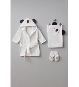 Bebitof %100 Pamuk Koala Desenli Bebek Bornoz Seti BBTF.BYZ.30047