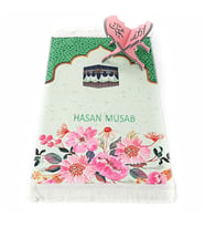 İsme Özel Çocuk Seccadesi Kabe - Yeşil 82×45 cm 110 gr - Tesbih Hediyeli