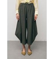 Kadın Beli Lastikli Düz Renk Modern Şalvar Pantolon (Haki)