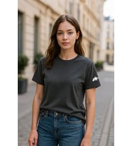 Kadın Bisiklet Yaka Basic Düz Kısa Kollu T-shirt