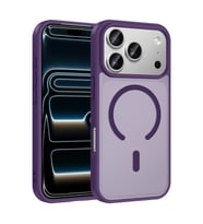 iPhone 17 Pro Max Kılıf M-safe Şarj Özellikli Babet Kılıf (Koyu Mor)