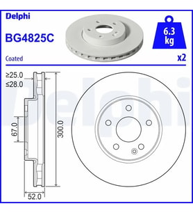 DELPHI BG4825C Fren Diski On A4474210312 (2 Adet Fiyatıdır)
